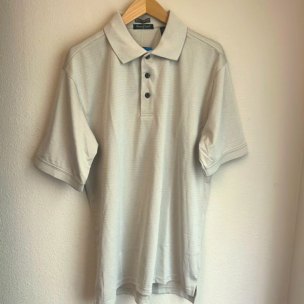 Men’s Solar Shield Performance wear collared shirt. UPF 30+ size L NWT